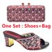The party with high heels hot diamond pattern round head wearing sandals with a pie bag bag shoes bag set_vogvips.com