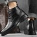 2024 Autumn New Men's Leather Fashion Versatile High-End Comfortable Business Black Fleece-Lined Martin Boots_vogvips.com