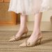 MTX 2025 Spring New Fashion Sandals For Women, Thin Heel, Comfortable Slip-On, Closed Toe, Rubber Bowknot Pointed Toe_vogvips.com