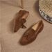 Men's Shoes Suede Loafers, British Style, Casual Slip On, Genuine Leather, Breathable, Suede Shoes._vogvips.com