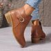 2025 Roman Short Women, New Autumn And Winter Large Size Chunky Heel Round Toe Ankle Boots For Women_vogvips.com