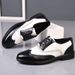 Euro Step Autumn New Brogue For Men, Carved Color Block, Large Size, Youth Versatile, Business Formal Men's Leather Shoes Trend_vogvips.com
