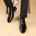 Men's Formal Dress Shoes - Patent Leather Brogue Oxfords With Square Toe For Business & Office Wear_vogvips.com