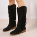 Plus Size Denim Style Fringe Riding 2024 Autumn Winter New Mid Heel Over-the-Knee Women's Boots_vogvips.com