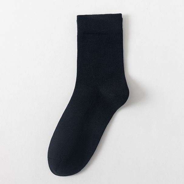 Everyday Socks Cotton Spring And Autumn Pure Cotton Men's Socks Mid Tube Cotton Socks Business Deodorant Sweat Absorbent Antibacterial Solid Color_vogvips.com