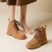 2025 New Spring And Autumn Women's With Hidden Wedge, Round Toe, Thick Heel, Workwear Martin Boots For Women_vogvips.com