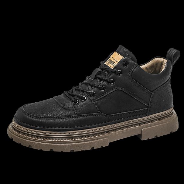 New Leather Spring Men's Shoes High-top Men's Heightening Tooling Martin Boots_vogvips.com