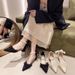 Pointed Single Shoes Women's Design Sense Niche Spring And Summer Evening Breeze Gentle Shoes Medium Heel French Bag Head Sandals_vogvips.com