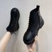 2020 Autumn New Black Stylish Martin Boots For Women With Thick Sole And Short Tube_vogvips.com