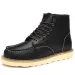 Mens Tan Leather Durable Moc Toe Work Boots With Contrast Laces_vogvips.com