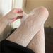 Classic Hollowed Out Lace Mesh Stockins Bottomed Pantyhose Hot Tihts Japanese Lolita Retro Floral Rattan White_vogvips.com