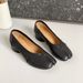 Summer Women's Ballet Flats Chunky Heel Round Toe Pleated Low Cut Single Shoes Split Toe Round Toe New Niche_vogvips.com