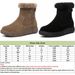 Womens Winter Snow Boots Ankle Fur Warm Shoes Lined Ladies Round Toe Side Zip Flat Warm Shoes_vogvips.com