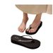 New Beach 2025 Women's Summer Fashion Outdoor Thick Sole Wedge Toe Post Sandals With Rhinestones_vogvips.com