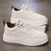 Men's Fashion Sneakers With Thick Sole - Casual Comfort Shoes For Running & Daily Wear - Breathable & Lightweight Design - Available In Brown & White_vogvips.com