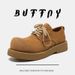 Round Head Derby Shoes Men's Thick-soled Heightening Casual Big Head Shoes Low-top Tooling Men's Shoes_vogvips.com