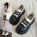 Shell Head Buckle Strap Thick Soled Small Leather For Women 2025 New Autumn Versatile British Casual Single Shoes_vogvips.com