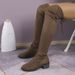 Over-the-Knee For New Plus Women's Suede High Heels Size 43 Back Lace-up Long Boots Women_vogvips.com