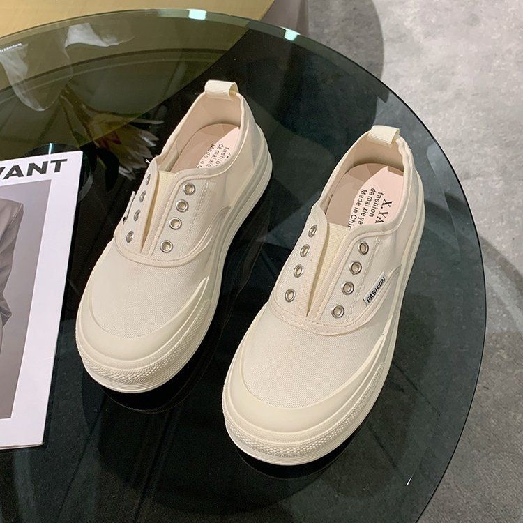 Canvas Shoes Women's One-pedal Fisherman Lazy Single Shoes Platform Casual Women's Board Shoes_vogvips.com