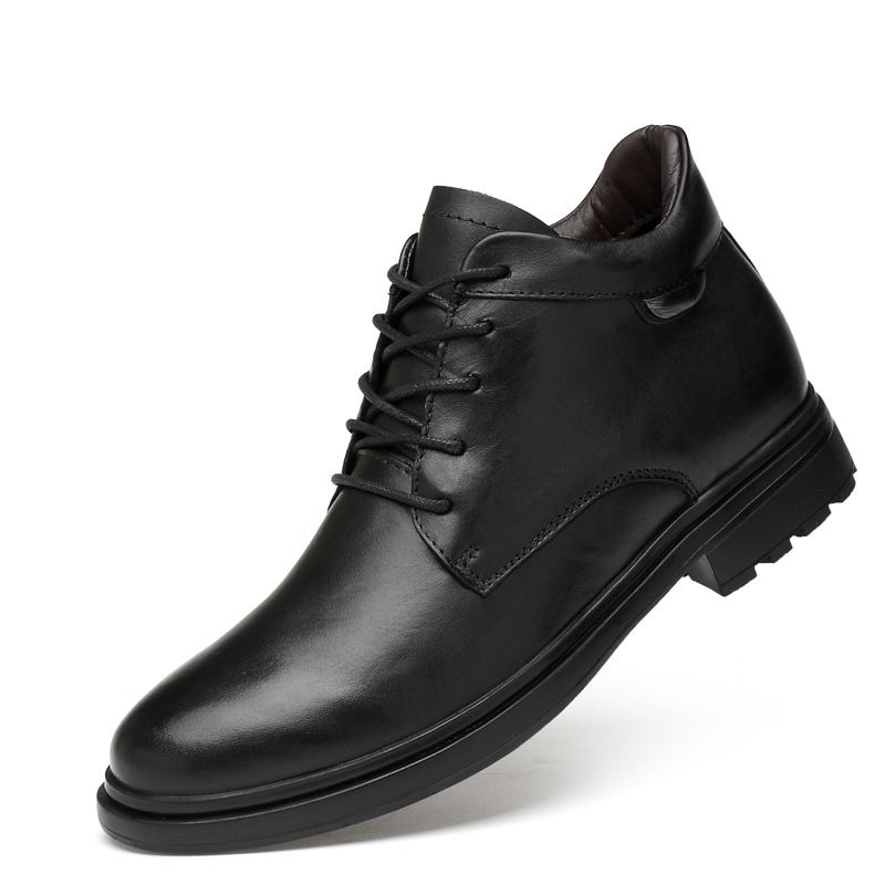 Men's High-mouth Lace-up Round-head Men's Shoes High Military Boots High-top Top Large-size Leather Shoes_vogvips.com