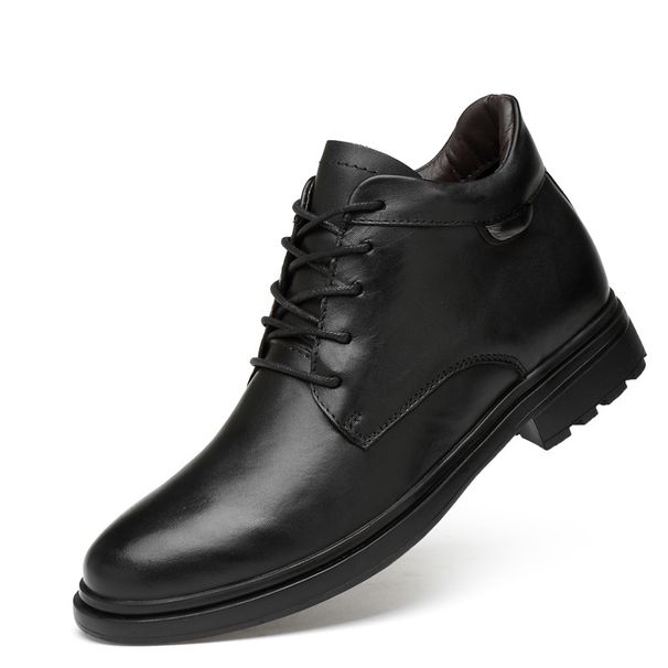 Men's High-mouth Lace-up Round-head Men's Shoes High Military Boots High-top Top Large-size Leather Shoes_vogvips.com