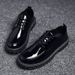 TerraStride 2025 Glossy Patent Autumn Korean Style Casual Small Leather Hairstylist Men's British Thick Sole Shoes_vogvips.com