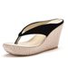 Women’s Shoes 9cm Bohemian Beach Sandals Thick Soled Wedge Heeled Flip Flops Sweet Flip Flops Waterproof Platform Flip Flops_vogvips.com