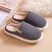 Vertical Striped Cotton For Men, Home Indoor Non-Slip 2024 Autumn Winter Warm Furry Slippers_vogvips.com