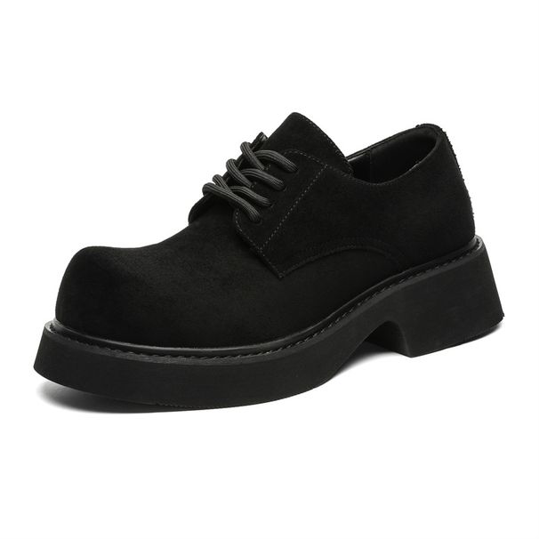 Small Leather Shoes Casual Men's Platform Retro Big Head Leather Shoes Heightening Men's Shoes_vogvips.com