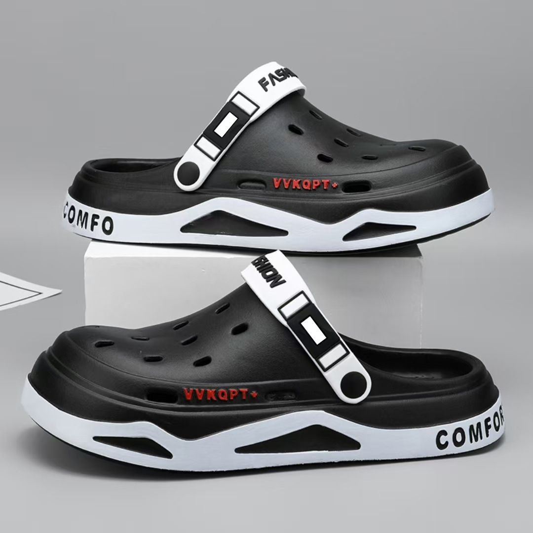 EVA Sandals For Men Summer Breathable New Lightweight Soft Sole Closed-Toe Clogs Men's Slippers Dual-Use Beach Shoes_vogvips.com