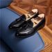 Black Leather Fringe Business Shoes Men's British Style Casual Leather Loafers Slip-On Single Shoes Party High Quality Shoes_vogvips.com