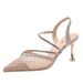 Cross-border Mesh High-heeled Shoes With A Unique Design, Elegant And Sophisticated, Semi-closed-toe Sandals For Women,_vogvips.com