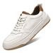 Little White Shoes Men's Two-layer Cowhide Men's Board Shoes Casual Shoes Men's Breathable Lace-up Low-top_vogvips.com