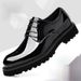 Dragonfly brand leather genuine business style formal men's shoes, patent leather, glossy surface, thick sole,_vogvips.com