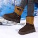 Grape Mom's Style, In Stock~ New Retro Motorcycle Buckle Round Toe Thick Sole Mid Calf Ankle Boots For Autumn And Winter Women_vogvips.com