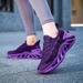 Fashion Purple Running Shoes Unisex Knit Breathable Platform Men's Casual Sneakers Outdoor Non-slip Lace-up Women's Sports Shoes_vogvips.com