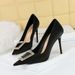 3265-K8 Korean Fashion Banquet Slim Heels Shallow Mouth Pointed Metal Water Diamond Buckle High Heel Single Shoes For_vogvips.com