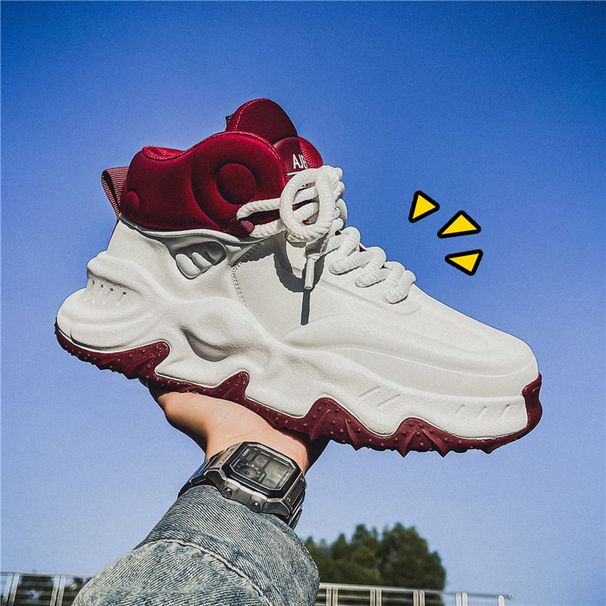 new mid cut men's shoes trendy and versatile fashion thick soled shoes non slip breathable wear resistant shock absorbing casual sports shoes_vogvips.com