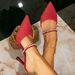 Shoes Women's High Heeled Sandals Red Stilettos Fashionable Buckle Diamond Pointed High Heeled Sandals Sexy Simple Women's Shoes_vogvips.com