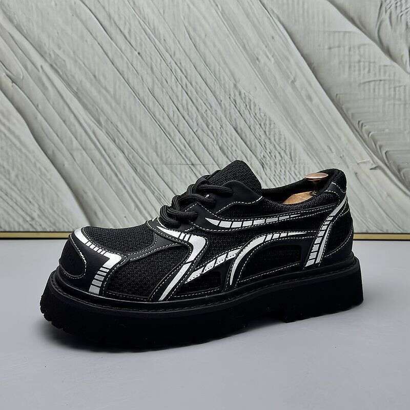 Internet Casual Summer Fashion Versatile Commuting Mesh Elastic Durable Height Increasing Shoes Sneakers_vogvips.com
