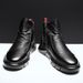 European Warm Series Waist Martin Boots Men Soft Zipper Casual Outdoor Work Trendy Korean Style British High Top Leather Shoes Black_vogvips.com