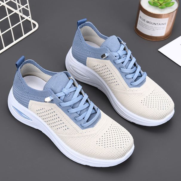 ShoeVault 2025 New Women's Shoes Export, Casual Lace-up Sock Mesh Shoes, Soft Sole Sneakers For Women_vogvips.com