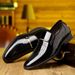 Euro Step Plus Size Leather Summer Pointed Toe Hollow Slip-On Business Breathable Casual Shoes_vogvips.com