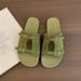Korean Silver Slippers For Women Summer Outdoor New French Style One-Strap Vacation Beach Flat Sandals_vogvips.com