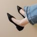 French Pointed Toe Nude Flat Shoes Women's Single Shoes Pregnant Women's Ladyshoes One Pedal Evening Ladyshoes_vogvips.com