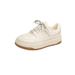 Women's Thick Soled Height Enhancing White Shoes For Women Spring New Genuine Leather Versatile Retro Old Silver Buckle Casual Sports Shoes_vogvips.com