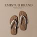 Women's Summer Flip-Flops Fashion 2025 New Flat Toe Clip-On Sandals Beach Shoes_vogvips.com