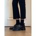 Belt Buckle Deep Loafers Women's Thick Heel One Pedal Small Leather Shoes Women's Low Heel_vogvips.com