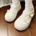 Big Head White Shoes Women's Mary Jane Women's Shoes Single Shoes Platform Heightening Velcro Sandals_vogvips.com