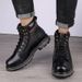 Martin Boots Men's High-top Style First-layer Tooling Boots Trendy Boots Black Leather Boots Men's Shoes_vogvips.com